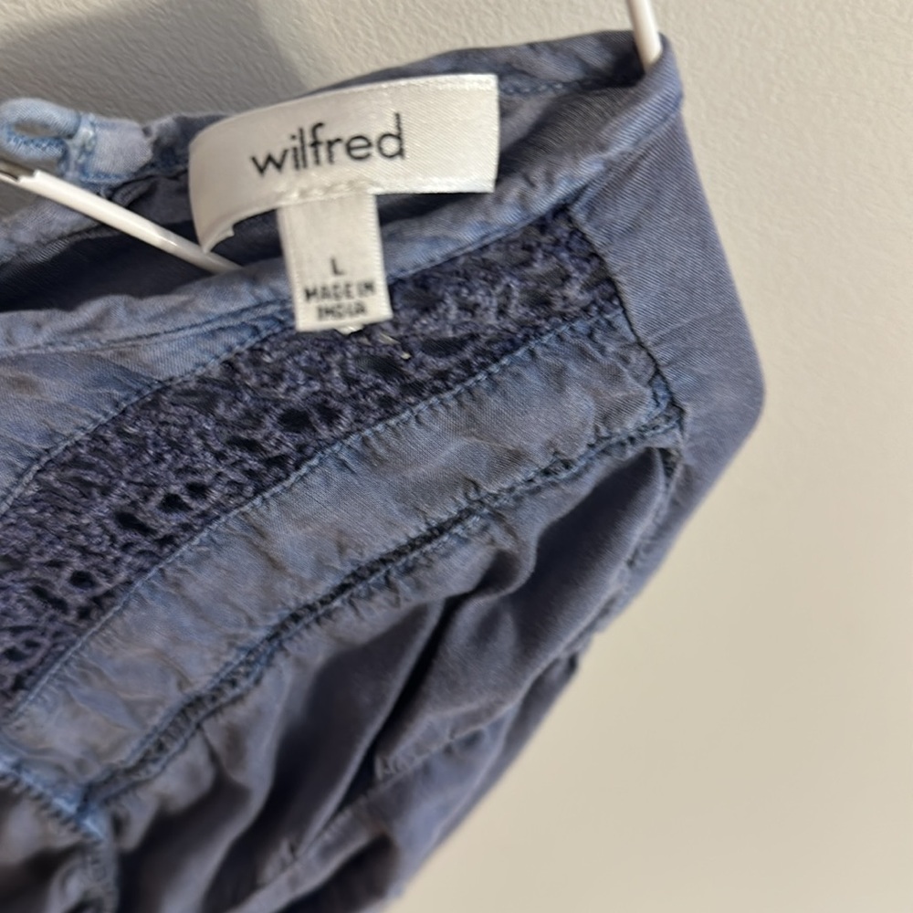 Wilfred Navy Lace Trim Blouse - Picture 3 of 4